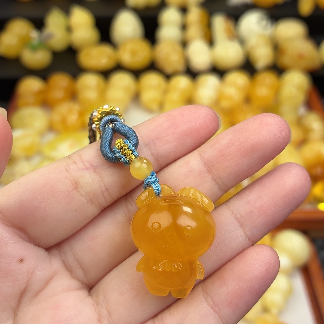 蜜蜡未镶嵌毛衣链蜜蜡