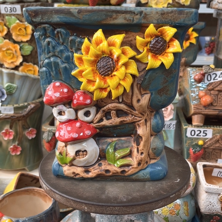 紫砂花盆粗陶材质多肉花盆