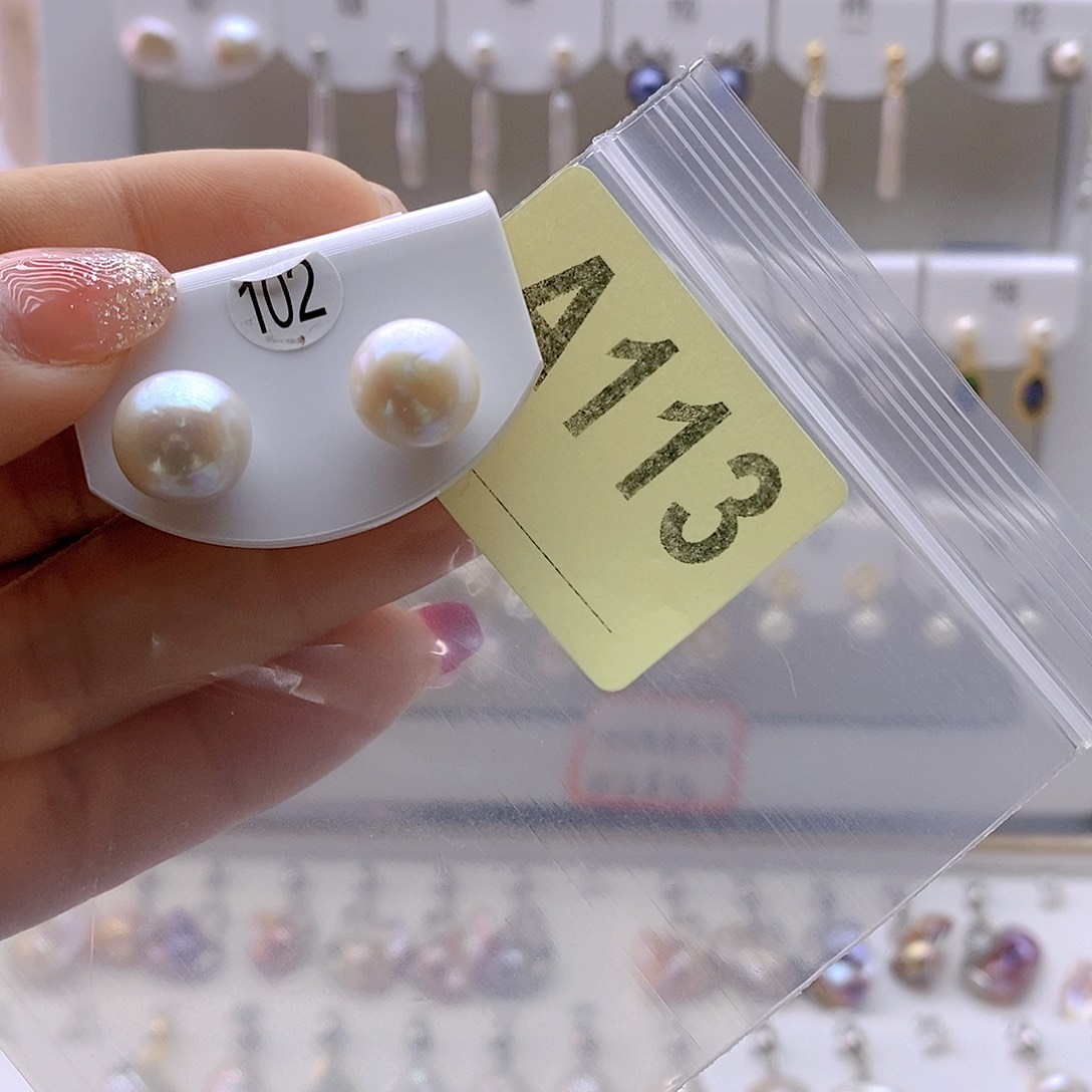 淡水珍珠耳饰银S925镶嵌鲲*九