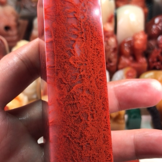 用***6老挝石经典老挝玻璃地水洞方章