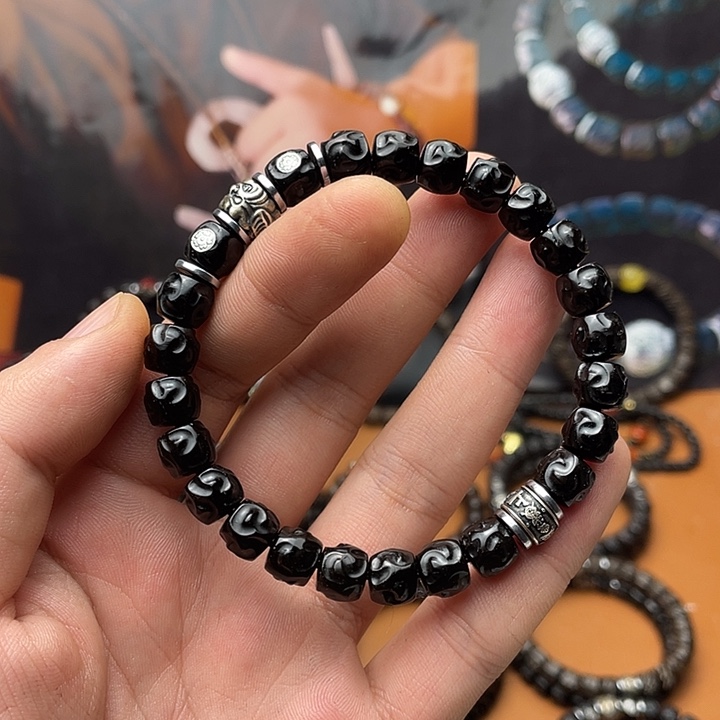 深***气椰蒂手串98黑金游龙吞金兽上上签