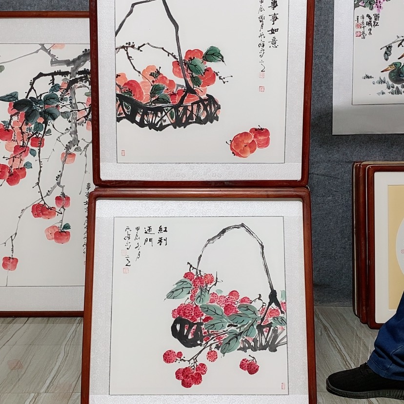 【闪购商品】国画书画作品带框65×65厘米