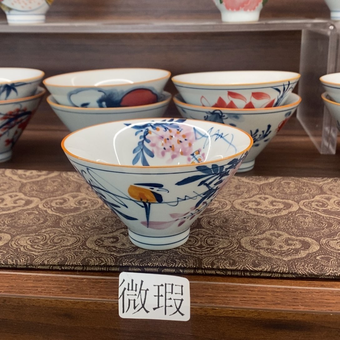 釉下手绘茶具微瑕手工绘制
