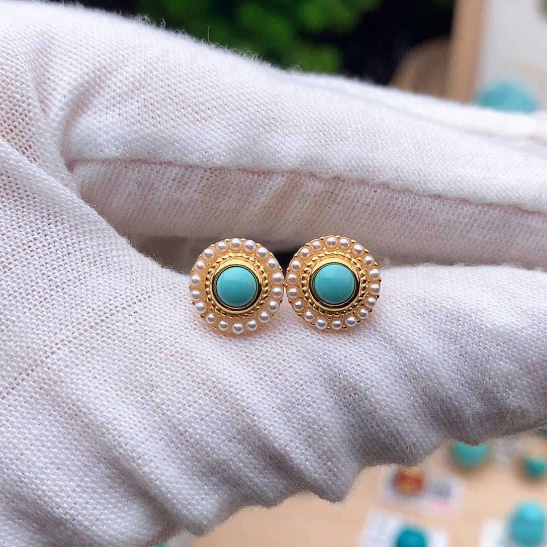 绿松石珠宝奇石银S925镶嵌