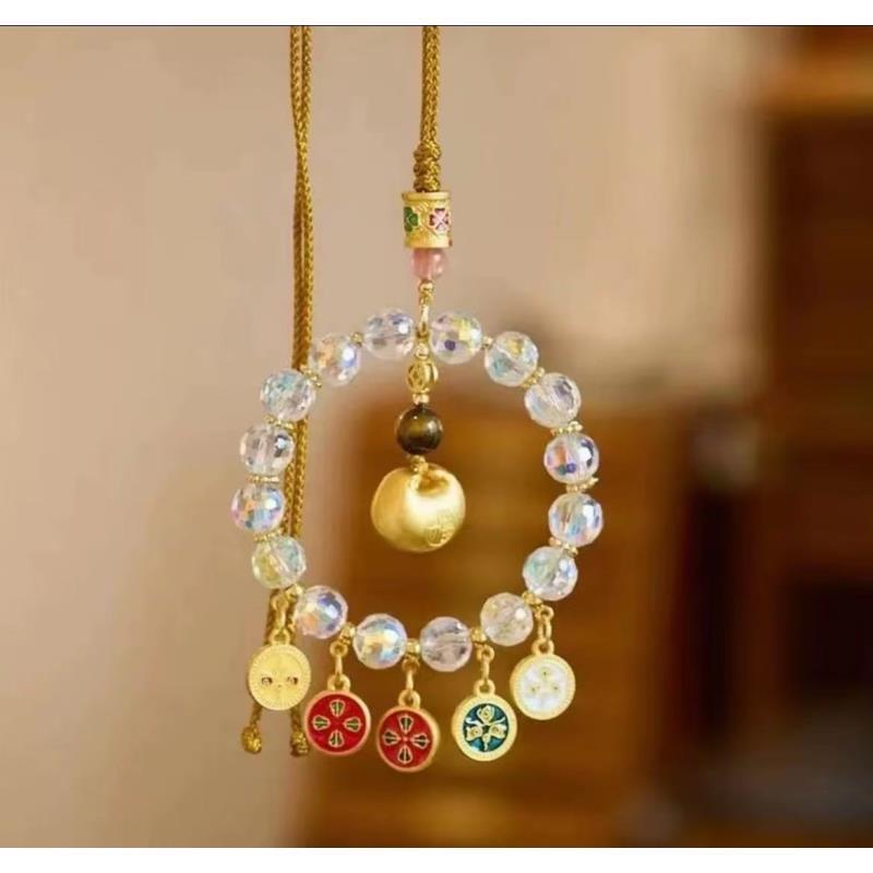 S1118-流光溢彩五路财神琉璃车挂挂饰