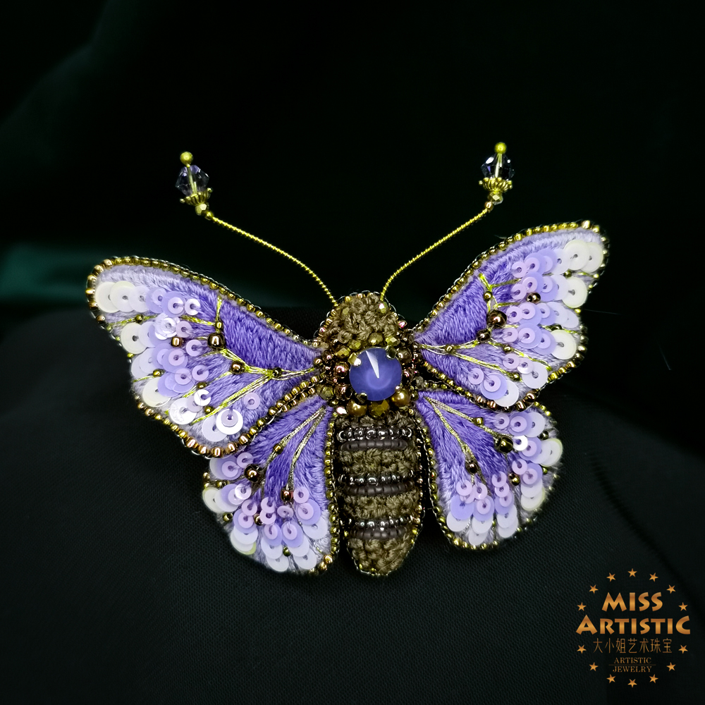 高定工坊法式珠绣缇娜胸针[208b-21]