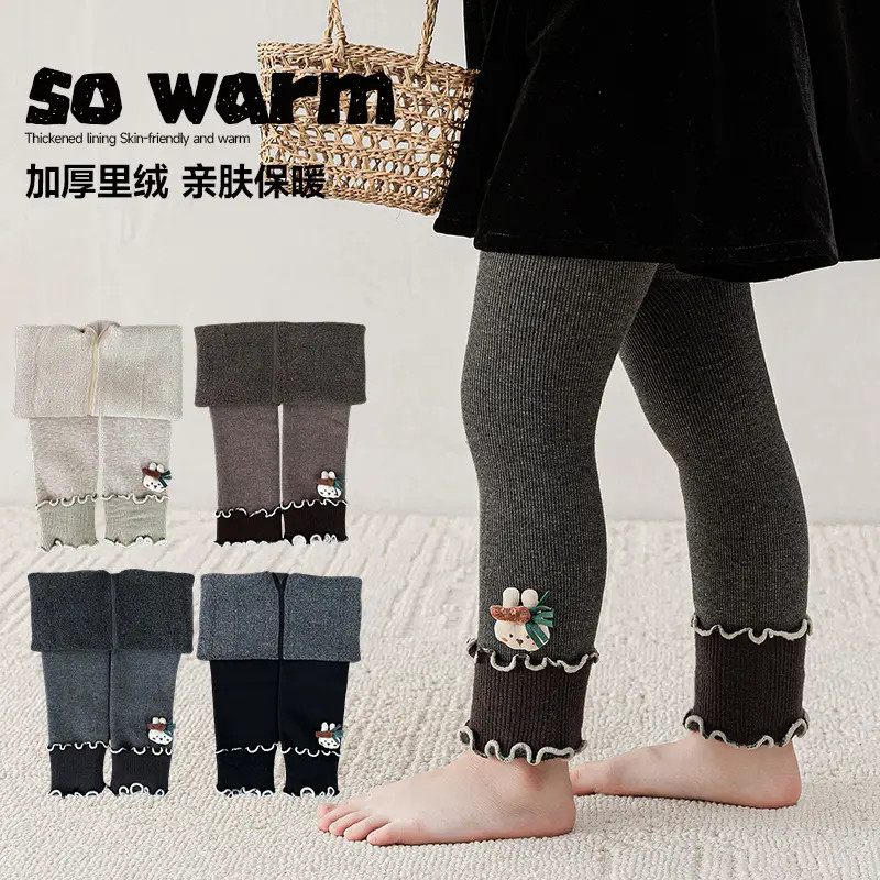 新款冬款保暖外穿百搭加绒加厚儿童打底裤女童连裤袜