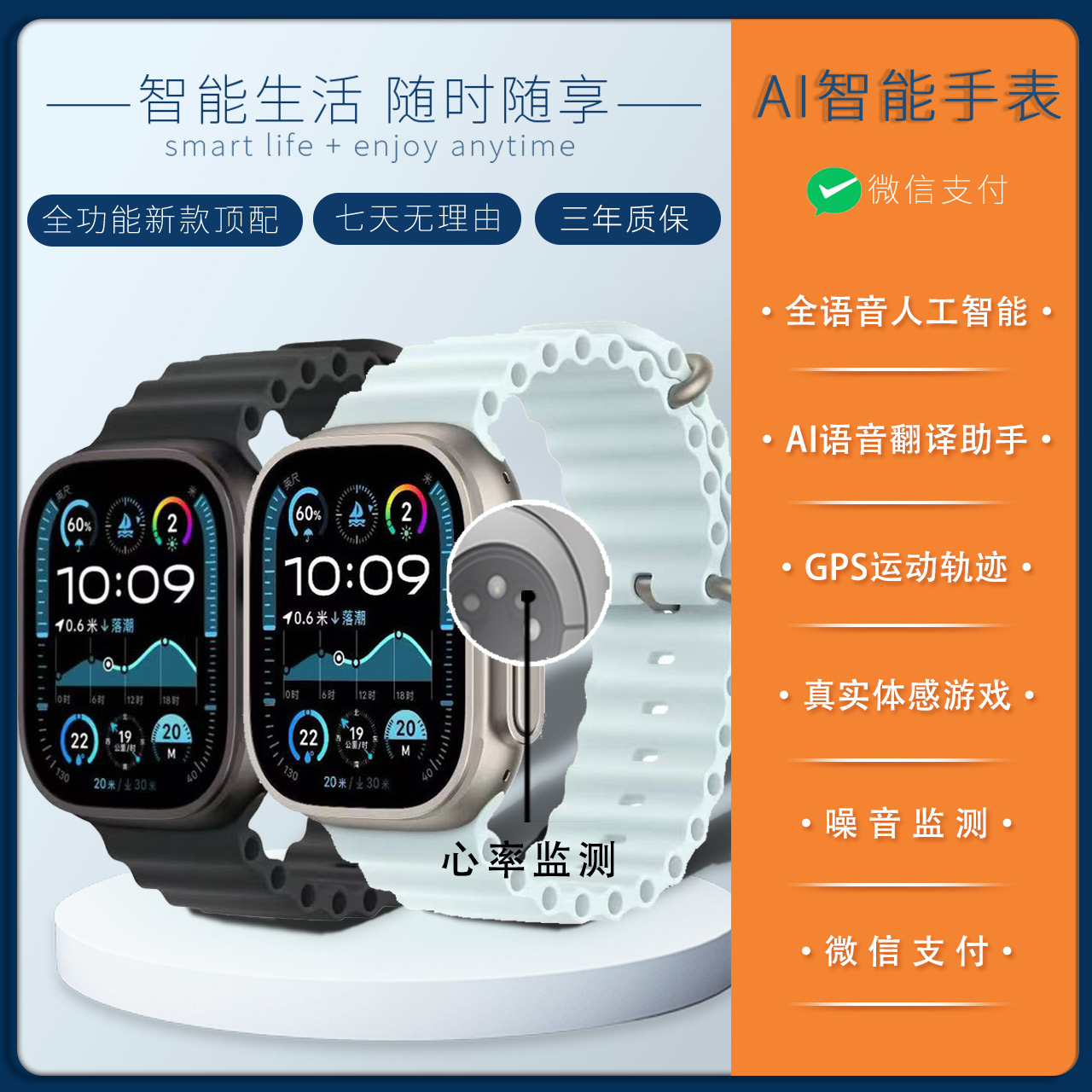 AI顶配 Ultra+智能手表2025新款电话运动健康骑行健身导航多功能