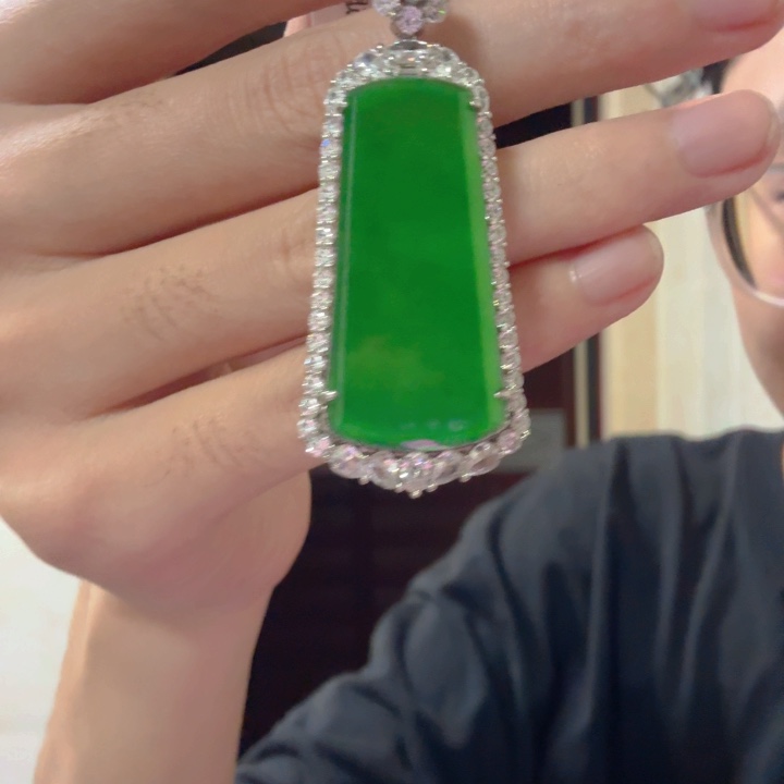 翡翠银S925镶嵌颈饰吊坠