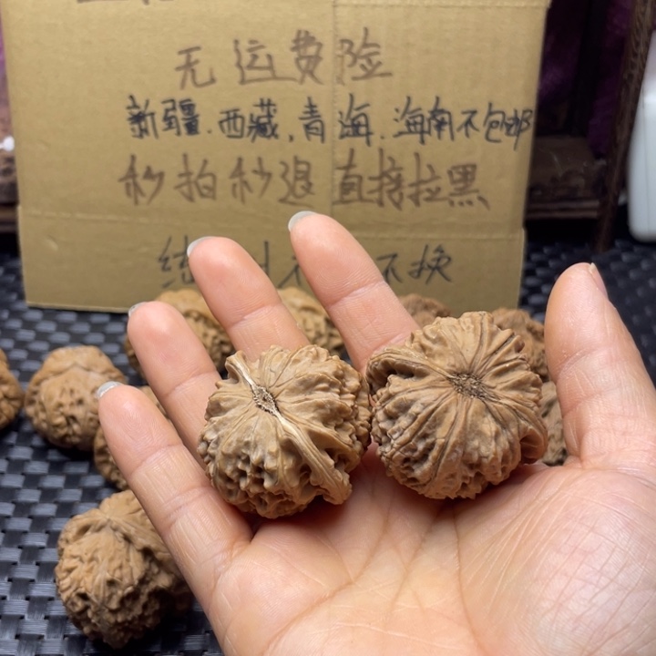 落***羽吊坠文玩核桃白狮子有黄