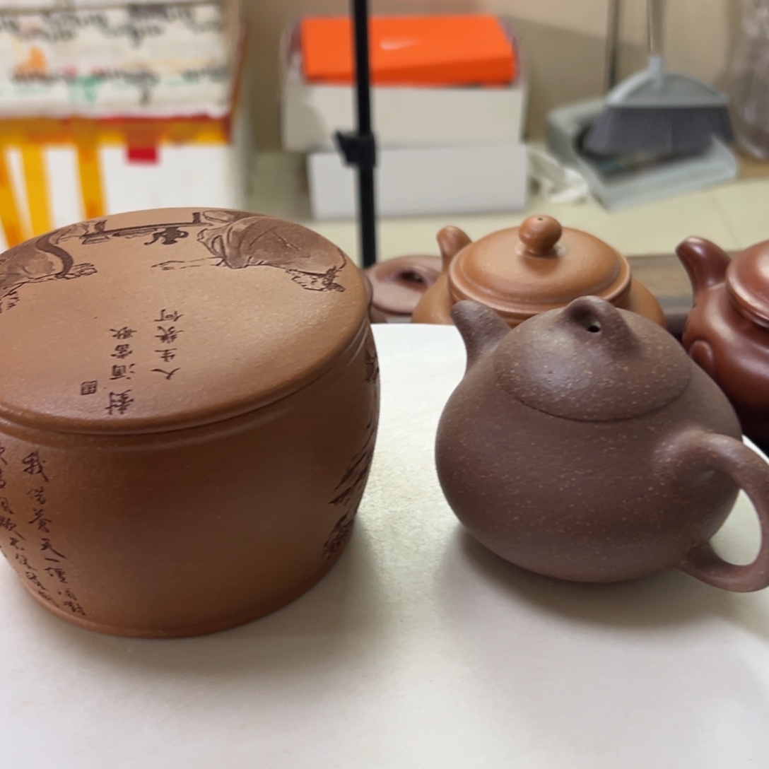 紫砂茶壶五彩段泥梨150