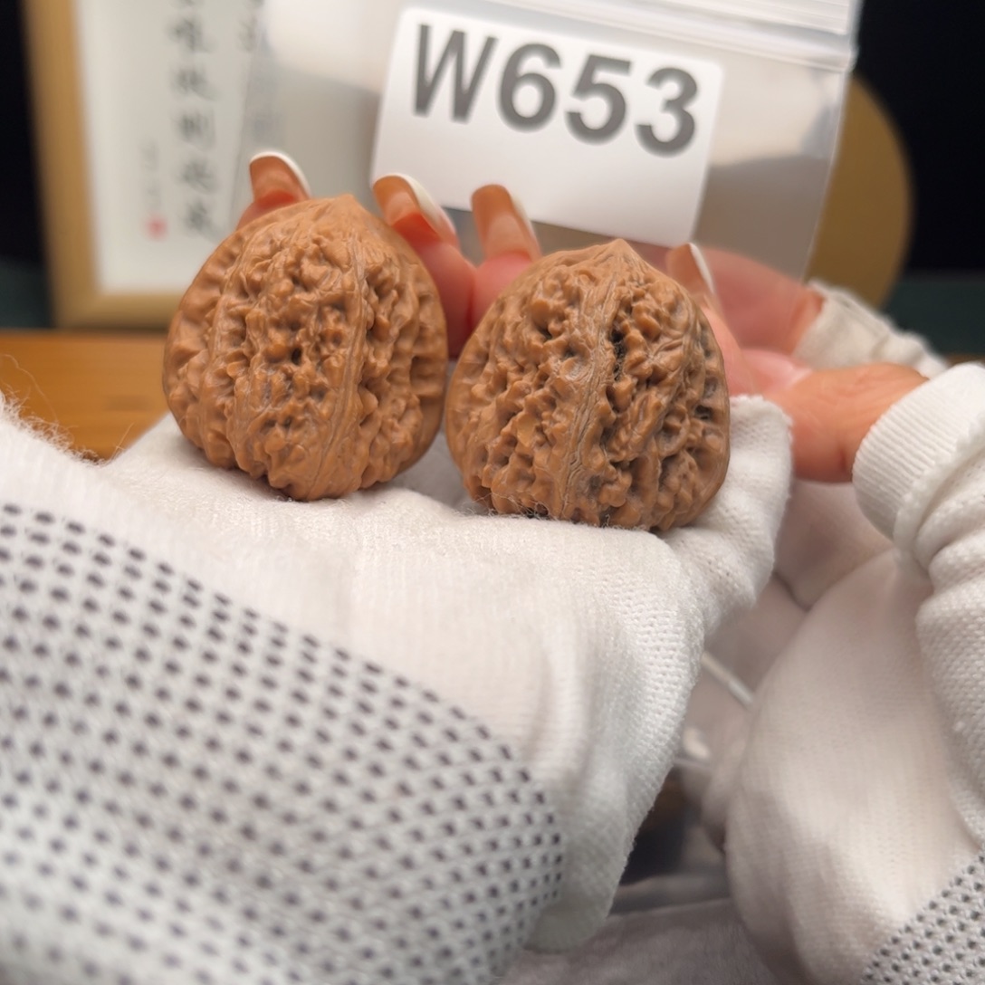 文玩核桃把件36平谷凹底w 653