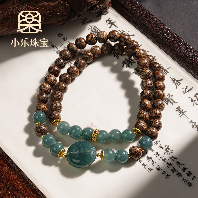 混搭清透翡翠文玩木串女式手链多样性发一-10478