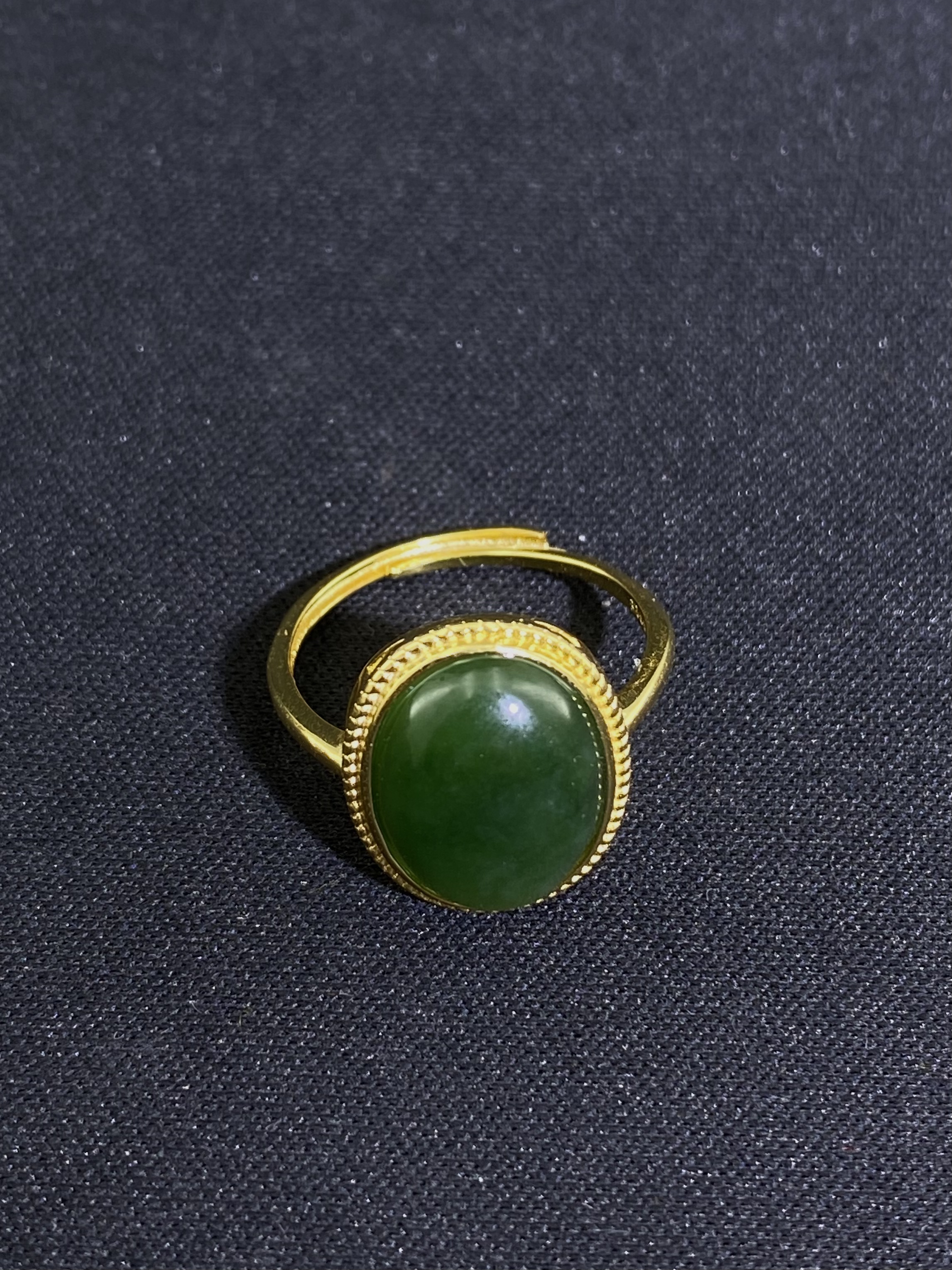天然和田玉碧玉戒指