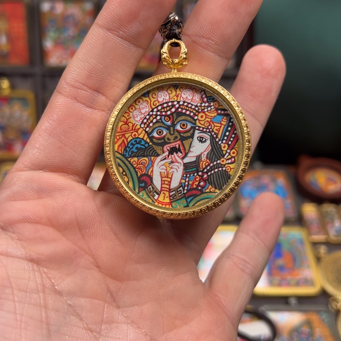 吊坠扎基拉姆前世今生纯手绘唐卡