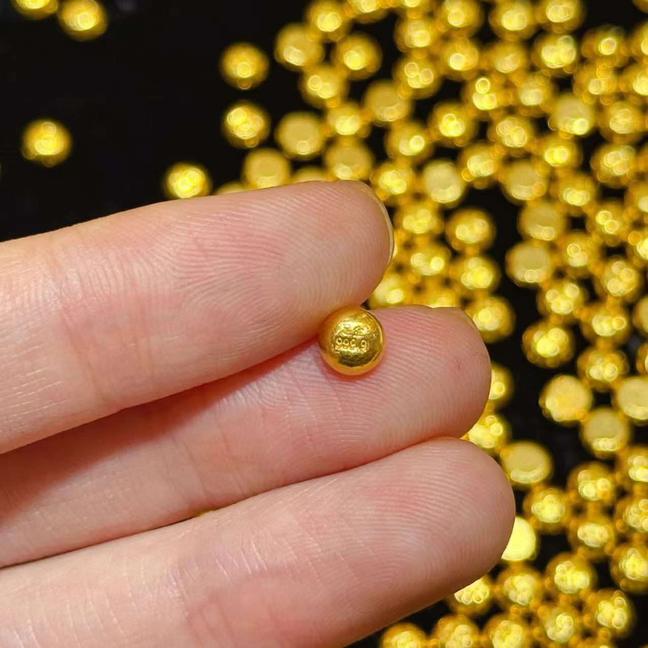 【阿泽哥专属】黄金999.9金豆豆1克实心多样性发货发一#01135