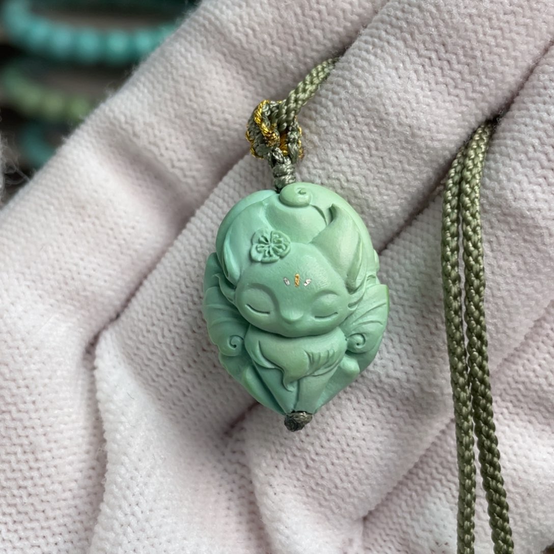 绿松石未镶嵌炫彩果绿凤九12