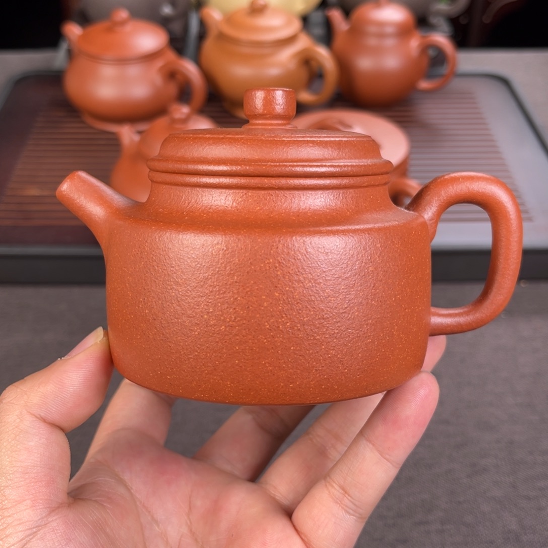 紫砂茶壶220cc红降坡德中