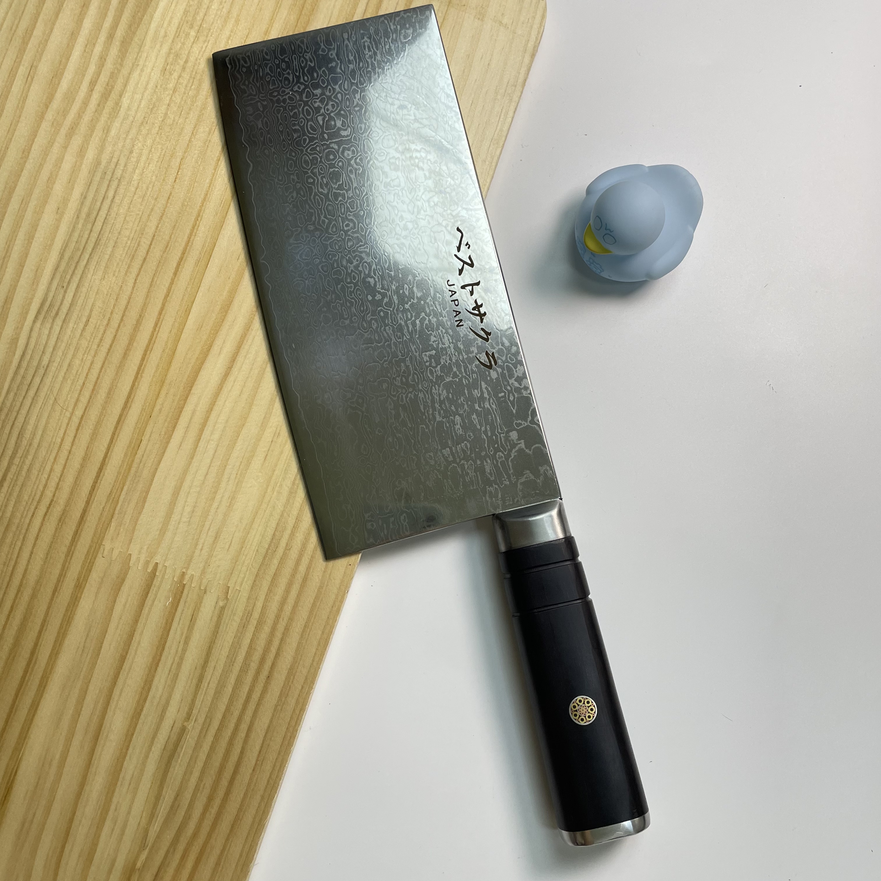 外贸库存尾货 超快家用大马士革通体夹钢厨房切片刀大菜刀