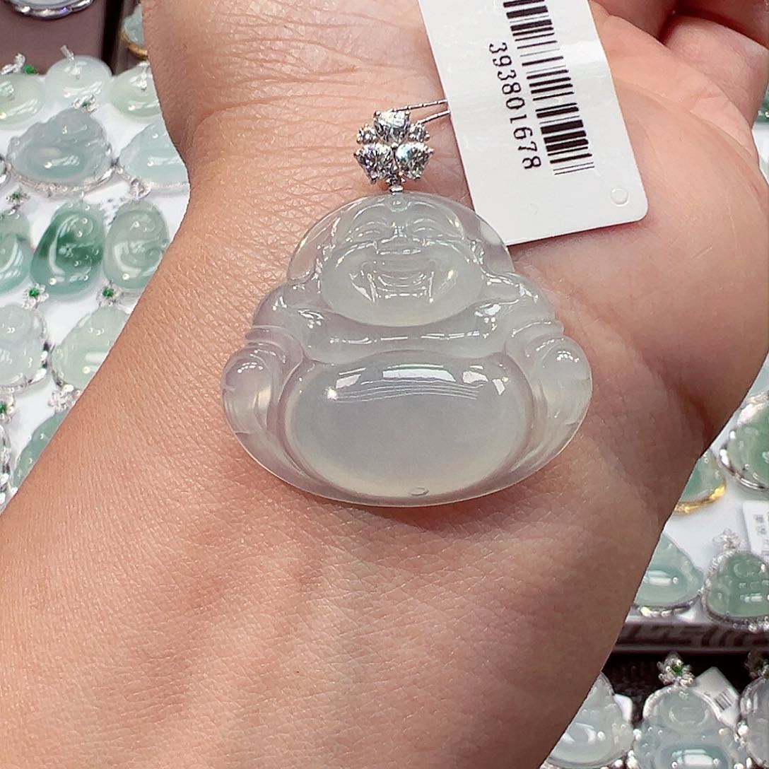 吊坠(不含链)18K金镶嵌翡翠佛公