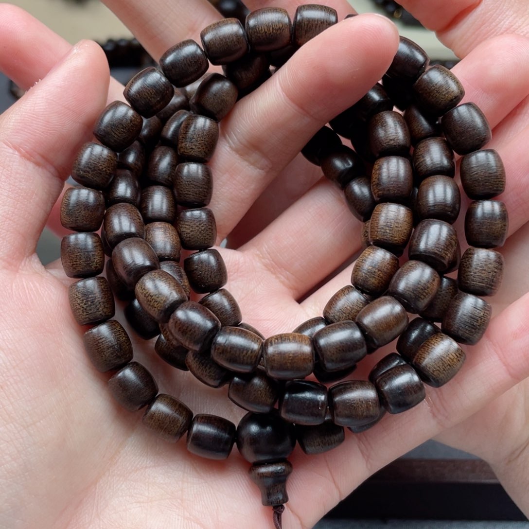 【闪购商品】沉香手串越南芽庄白棋雷击玉化沉水 0.8