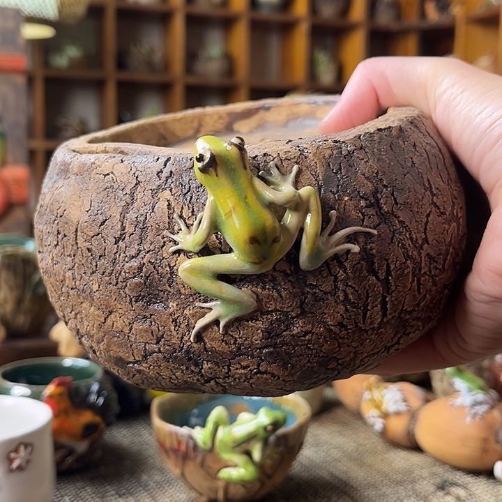 猫***咖青蛙茶盘1235565585111