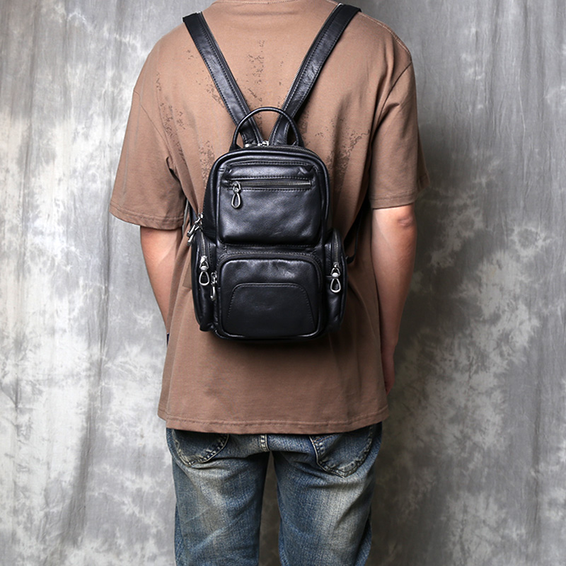 JLFGPJ真皮男士大容量胸包头层牛皮休闲斜挎包复古多功能小背包潮