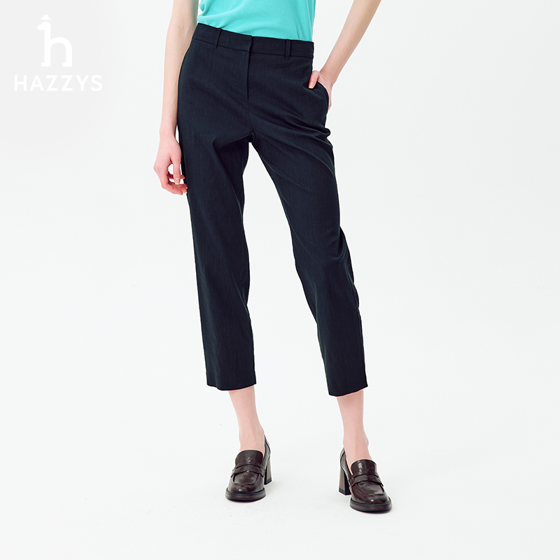 【商场同款】Hazzys哈吉斯春夏季女士休闲裤显瘦长裤直筒裤子