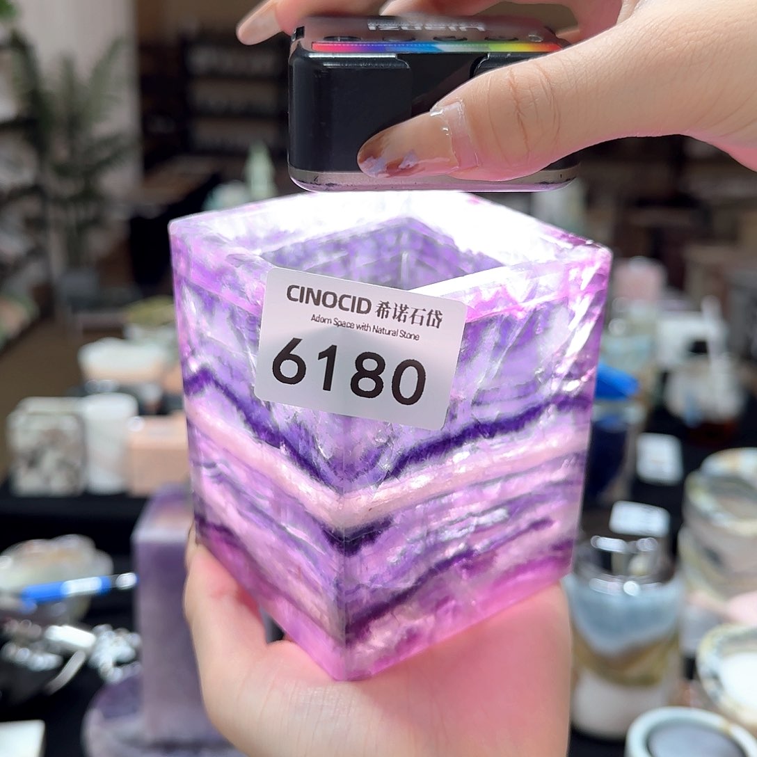 石材6180紫莹石高空杯