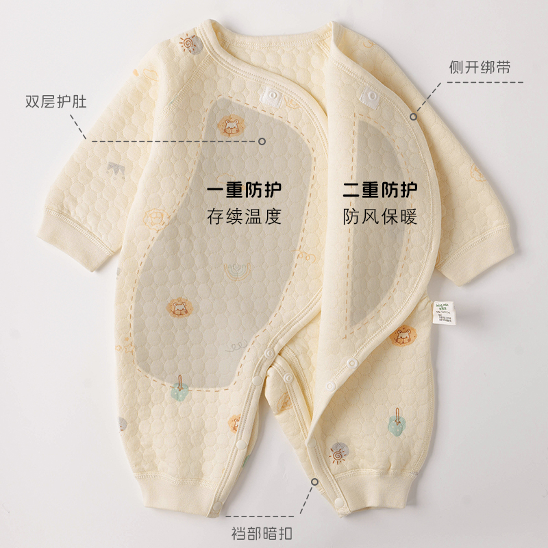 【秋冬连体】宝宝0-6个月婴儿纯棉连体衣外出服新生儿衣服纯棉保暖