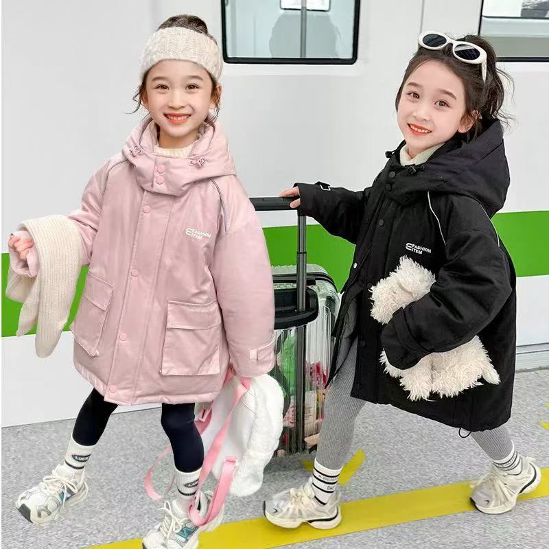 MF-6221 儿童时尚韩版拼接冬季休闲百搭加厚拼色棉服外套