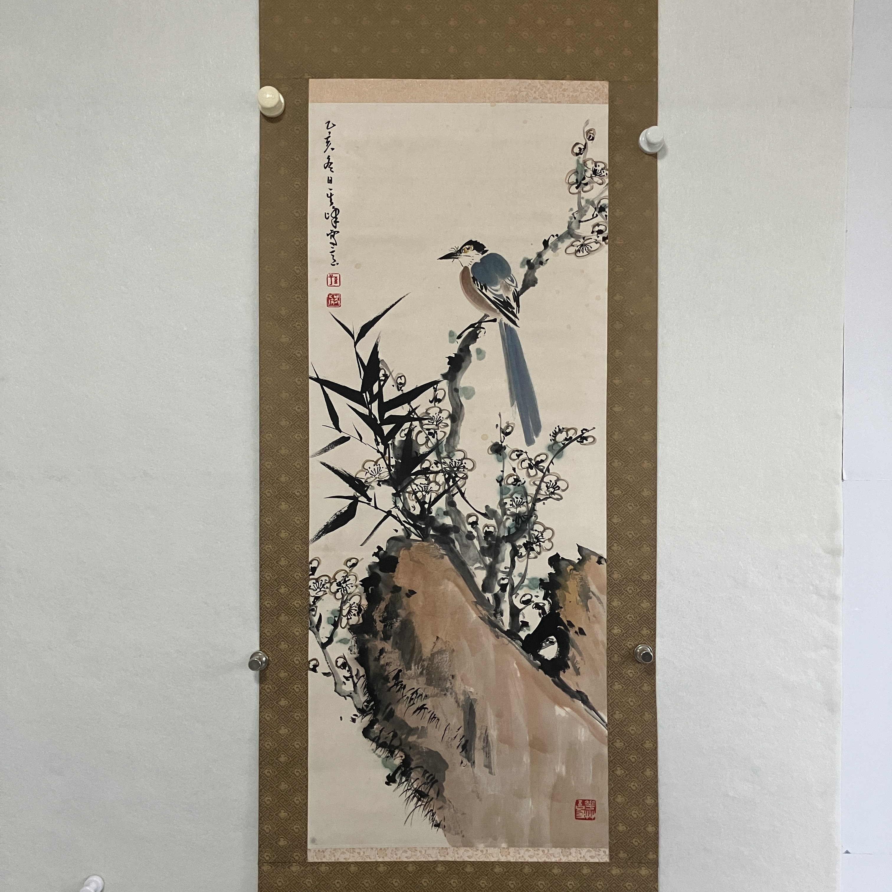 534花鸟 纸本设色立轴98×39cm