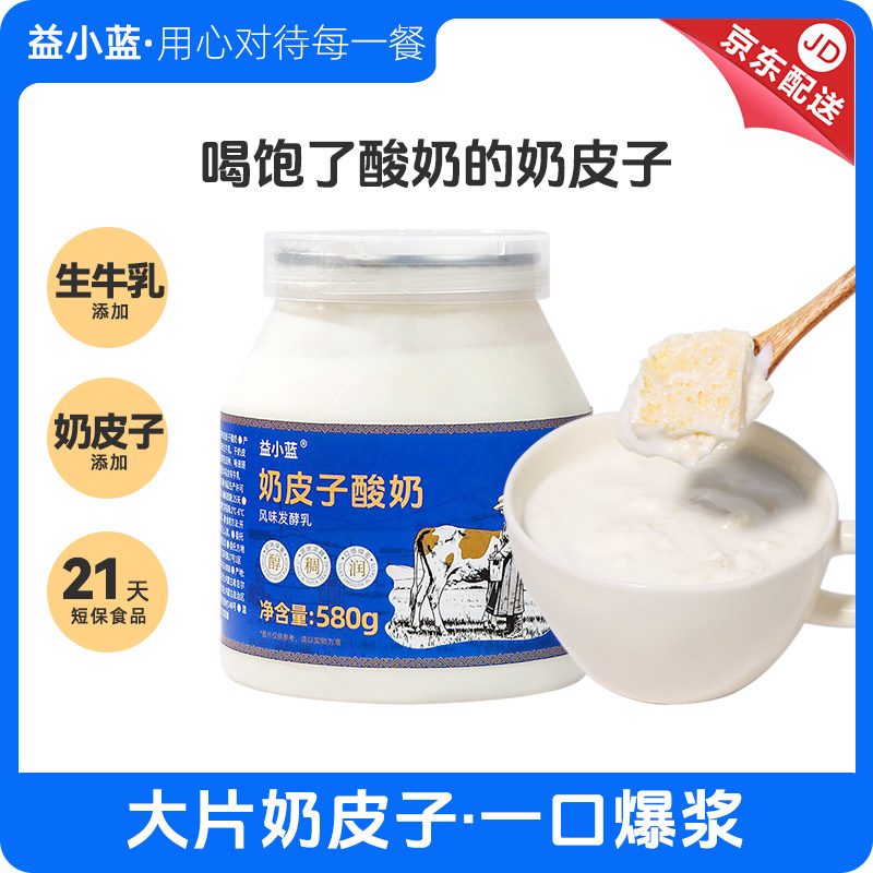 益小蓝奶皮子酸奶 内蒙特产牛奶奶皮子