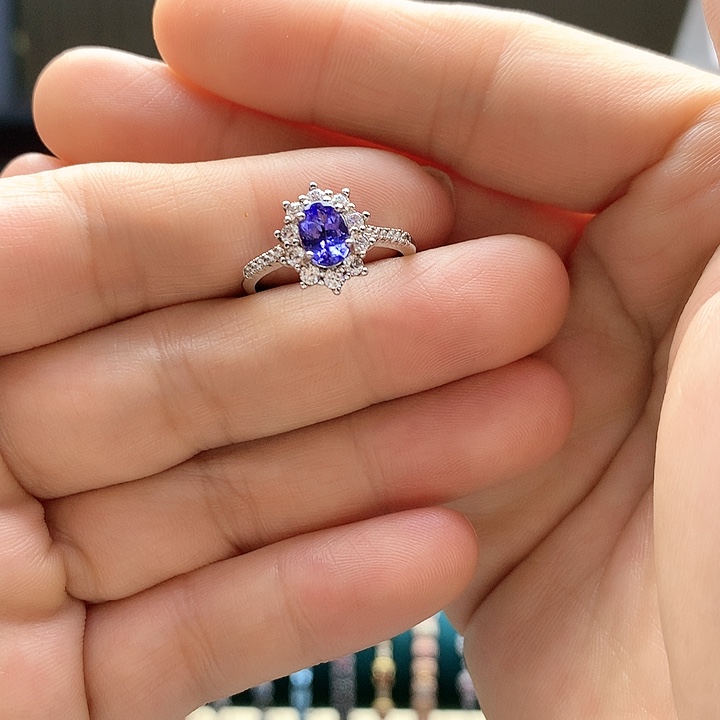 坦桑石戒指银S925镶嵌