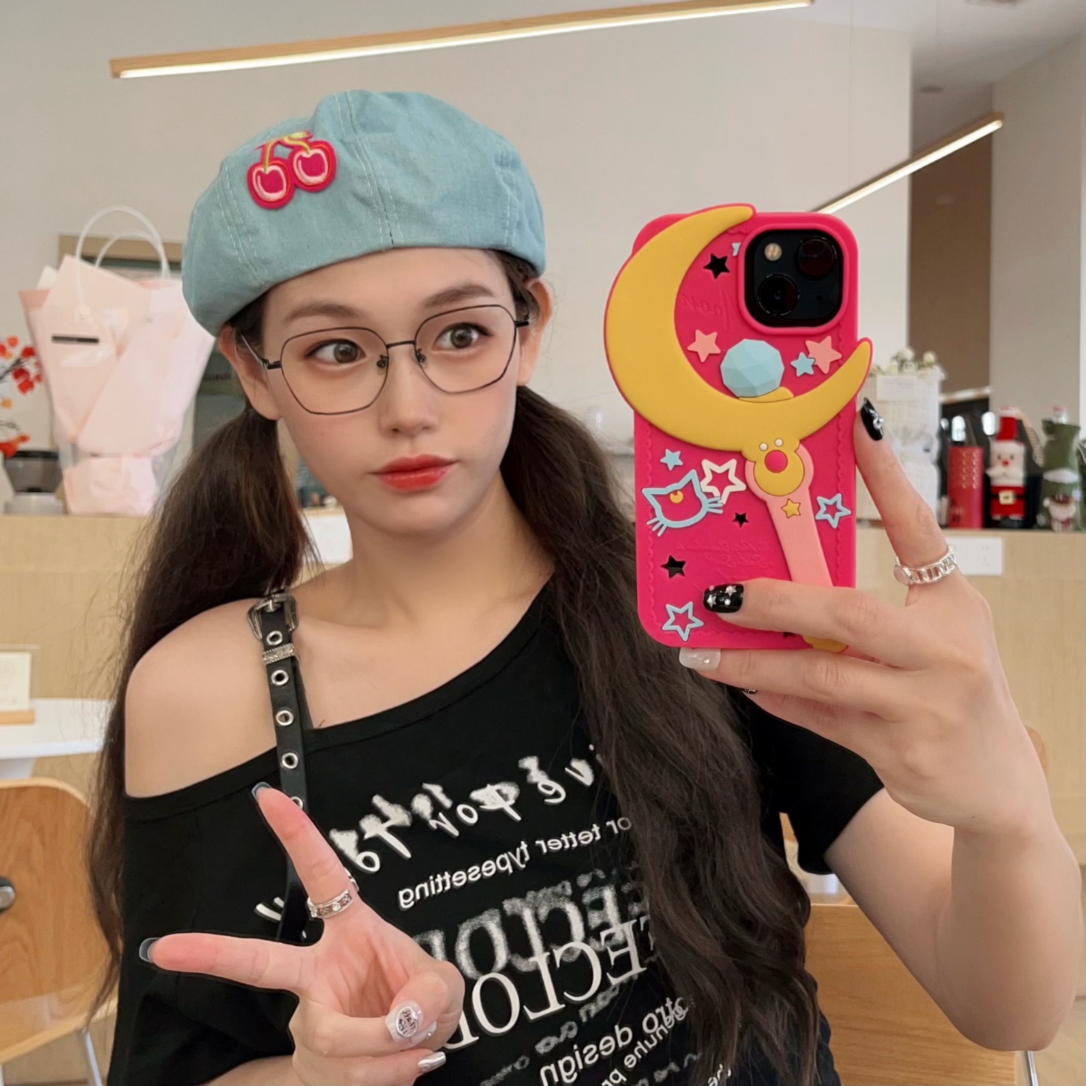 苹果|古早卡通美少女星月棒适用iPhone16可爱卡通立体硅胶手机壳