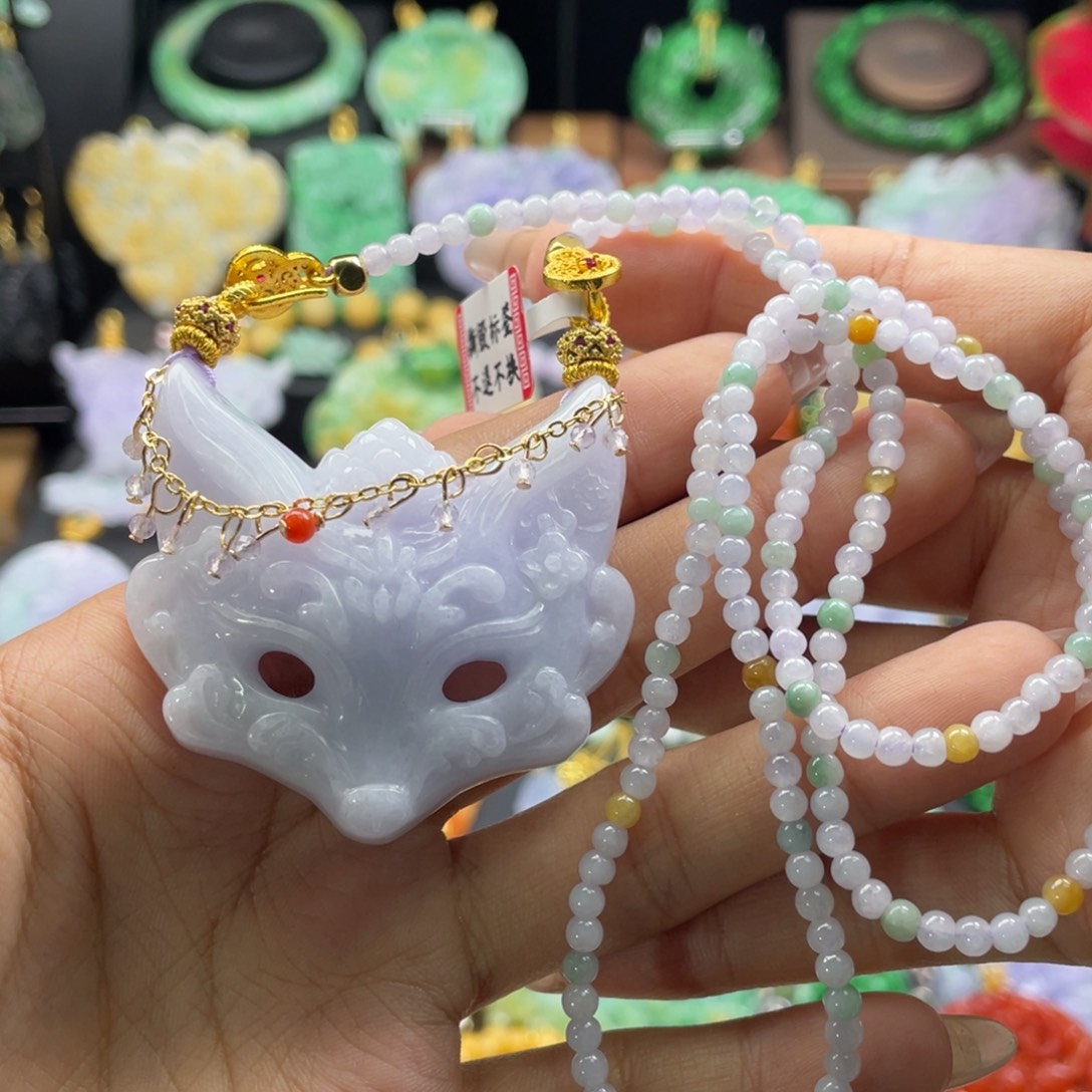 翡翠未镶嵌颈饰代编织