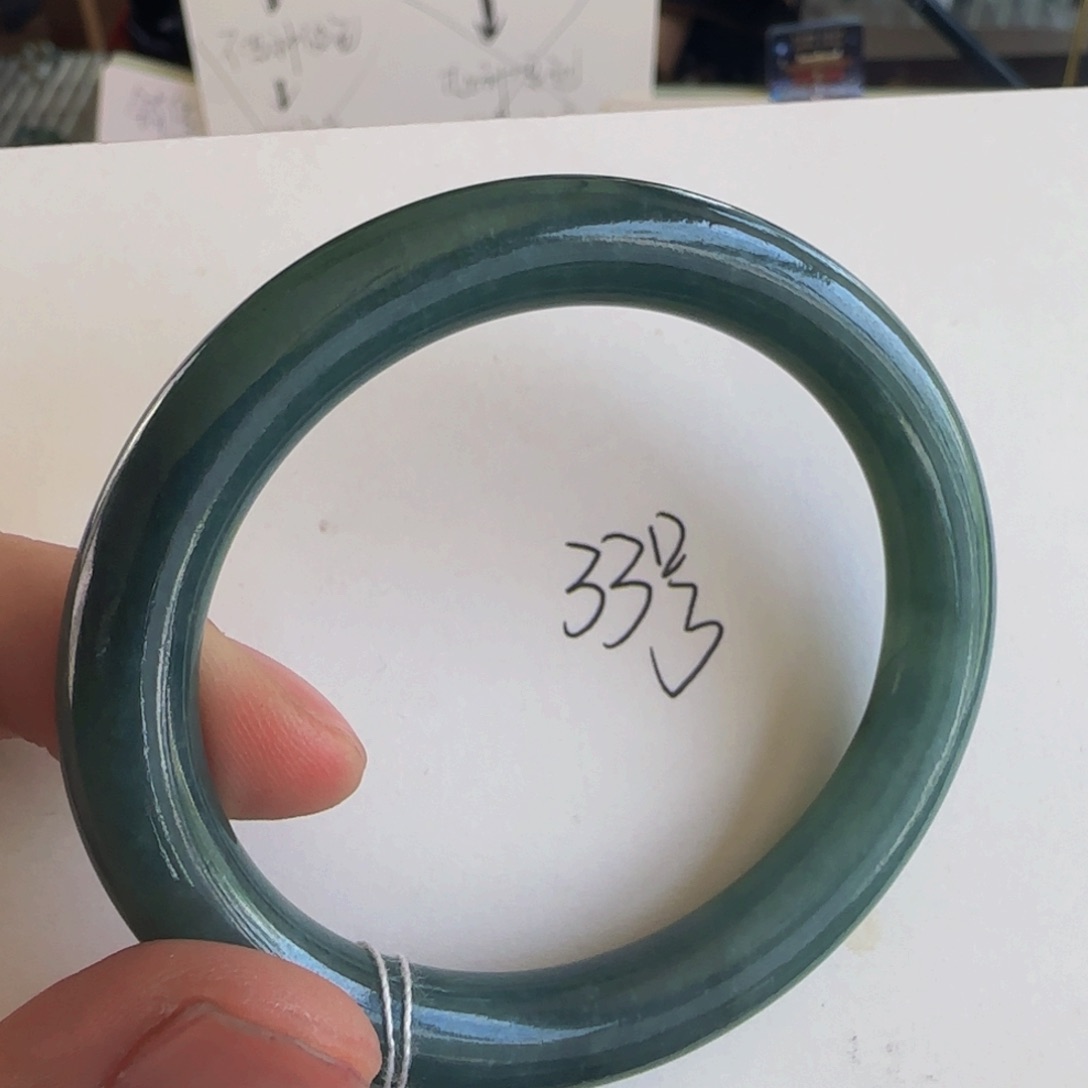翡翠手镯未镶嵌老坑55老蓝水