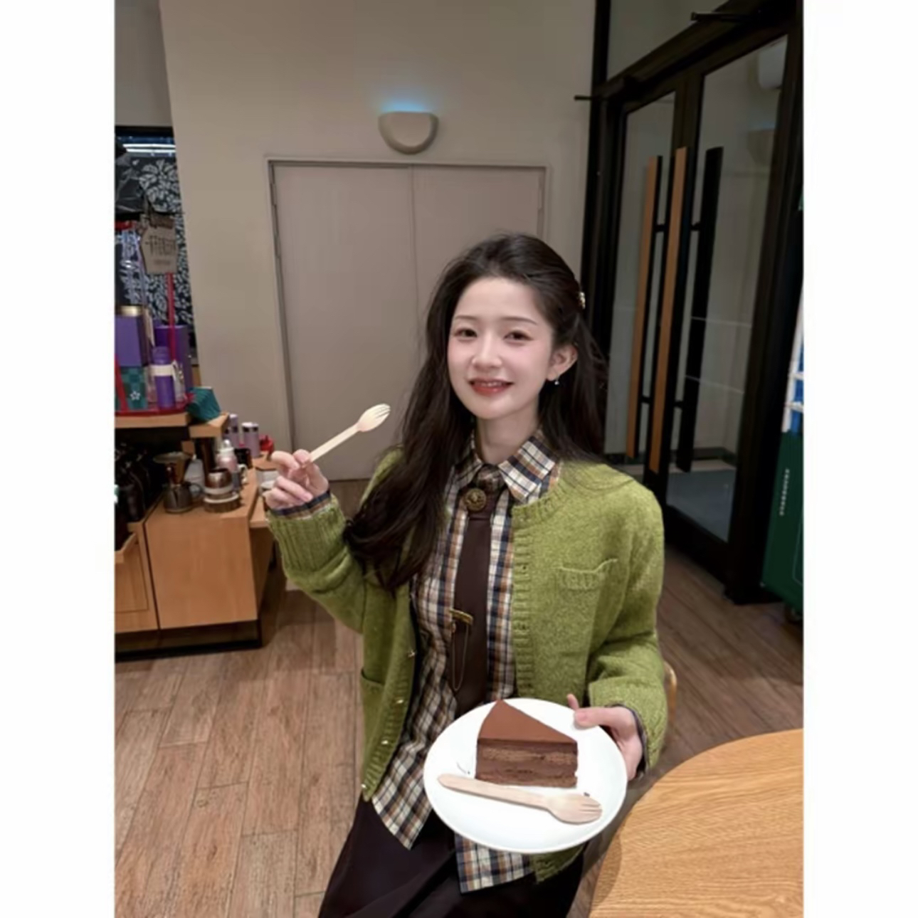 GIRDEAR/哥弟秋冬新款优雅慵懒精致仙女风小众羊毛针织开衫148044