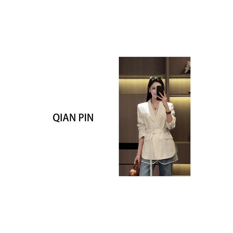 【六印服饰】【暮见白梨】亚麻西装外套HQ2025425