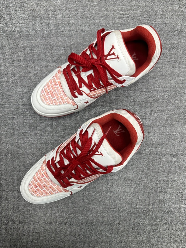 99新 LouisVuitton/路易威登 43 lv trainer 板鞋红砖配色