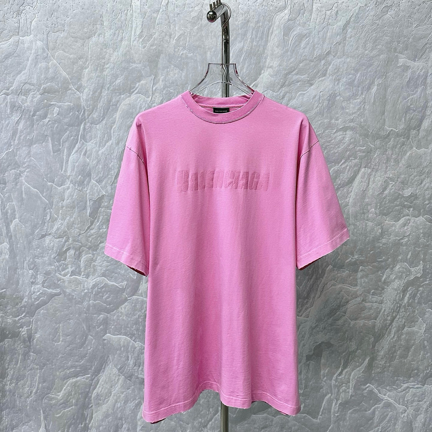 未使用 Balenciaga/巴黎世家 破坏字母印花做旧短袖 XX S码J01951