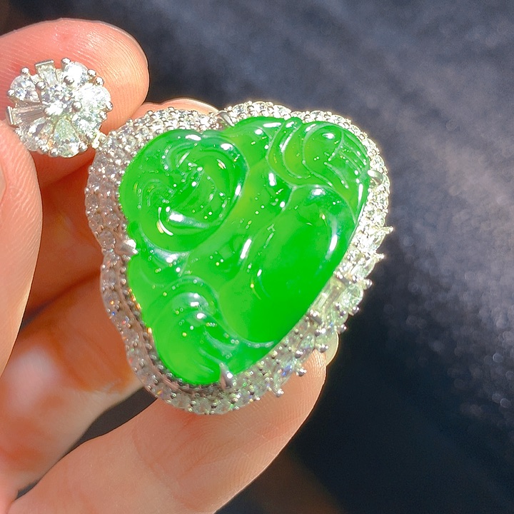 【闪购商品】翡翠颈饰银S925镶嵌翡翠