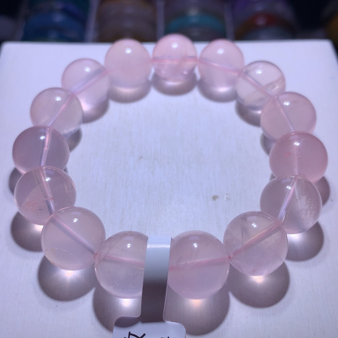 银S925镶嵌手串水晶粉晶15.8m