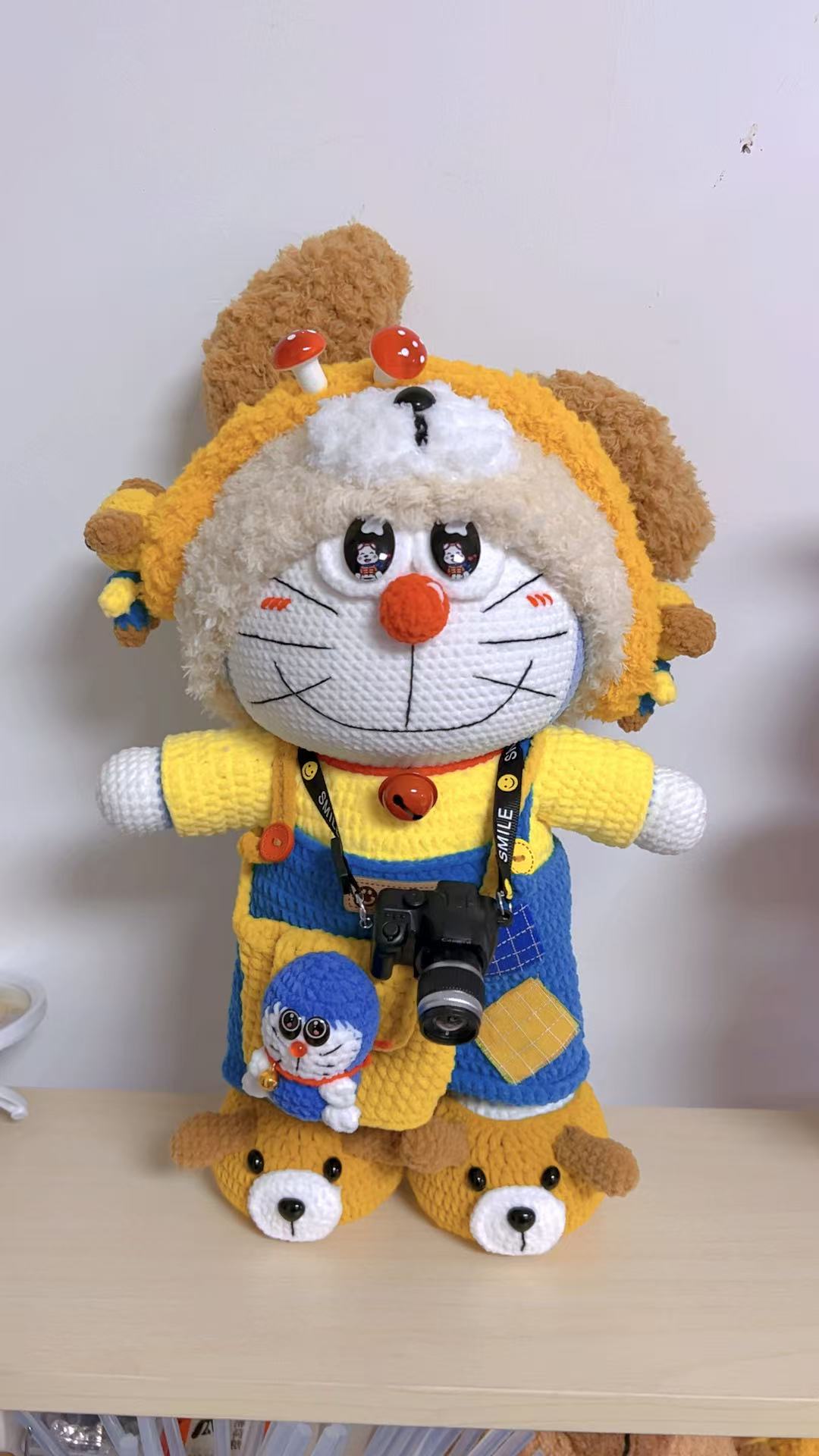 毛线纯手工钩织编织哆啦A梦成品手工编织玩偶