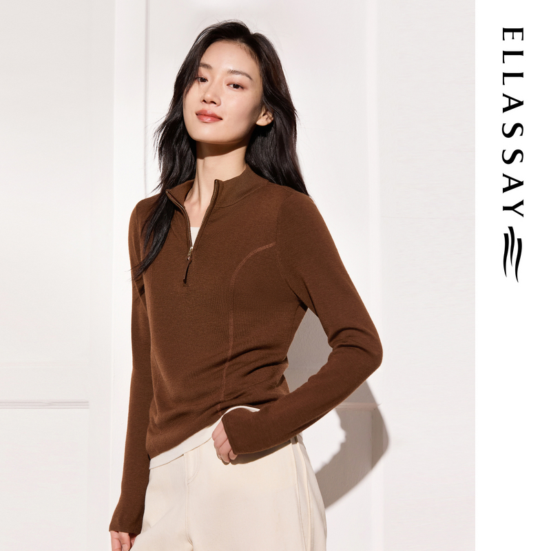 ELLASSAY歌力思2025秋季新款简约套头针织衫女EWW363M04200