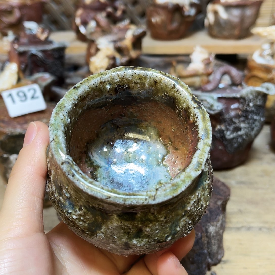 杯柴烧粗陶手捏杯