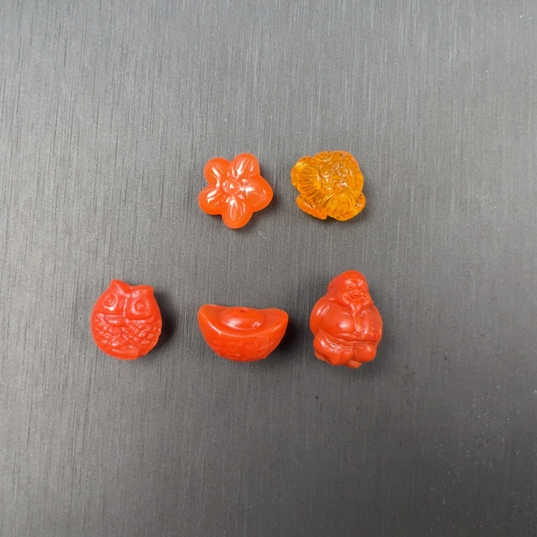 南红玛瑙未镶嵌（多宝配饰套装12mm+     A2