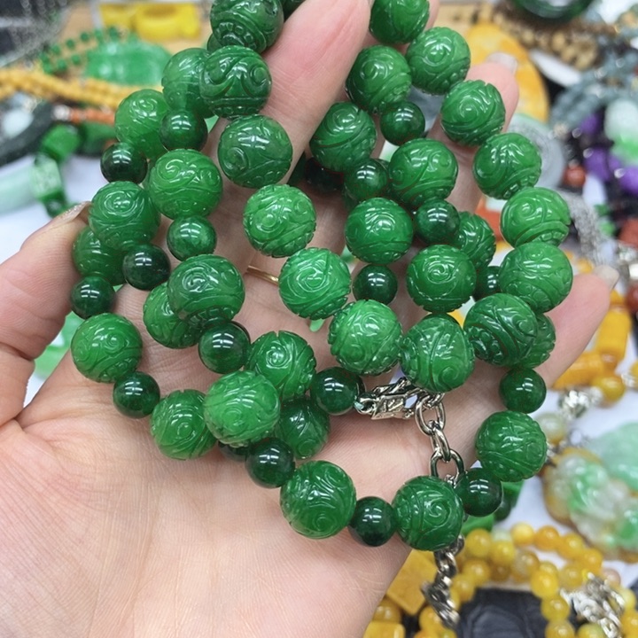 未镶嵌手链翡翠海***件项链加手链一套22