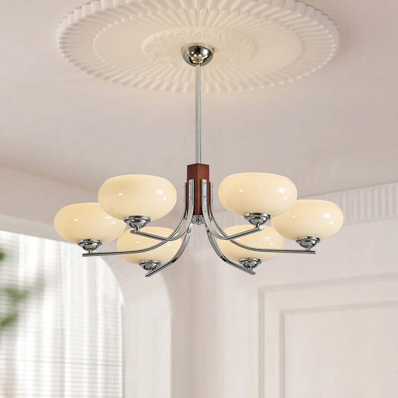 中古法式客厅吊灯包豪斯现代原木北欧奶油风复古餐厅书房卧室灯