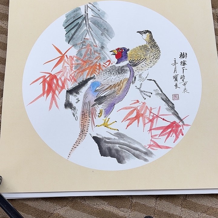 国画花鸟的翅膀和翅膀都是白色